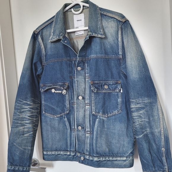 HAVEN Men Denim Washed Blue Vintage Jacket - Picture 2 of 15